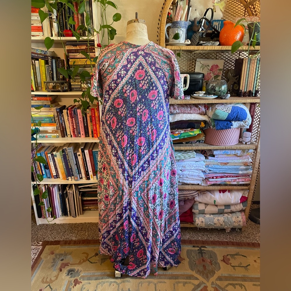 Vintage 70s India Cotton Maxi Dress - Picture 4 of 10
